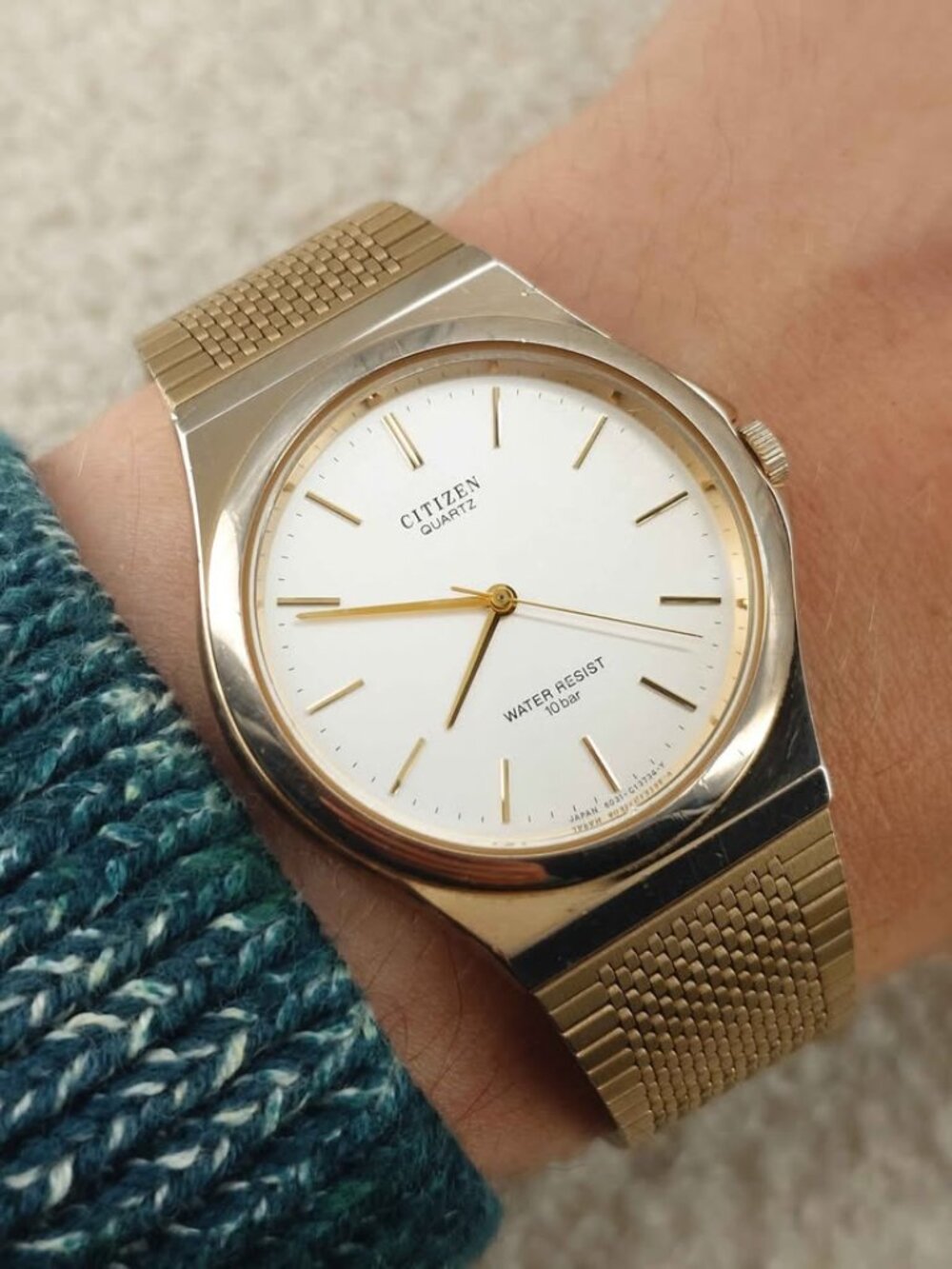 Citizen Unisex Dress Watch Quartz T4-G02638 Champagne Dial Two Tone JDM 33mm